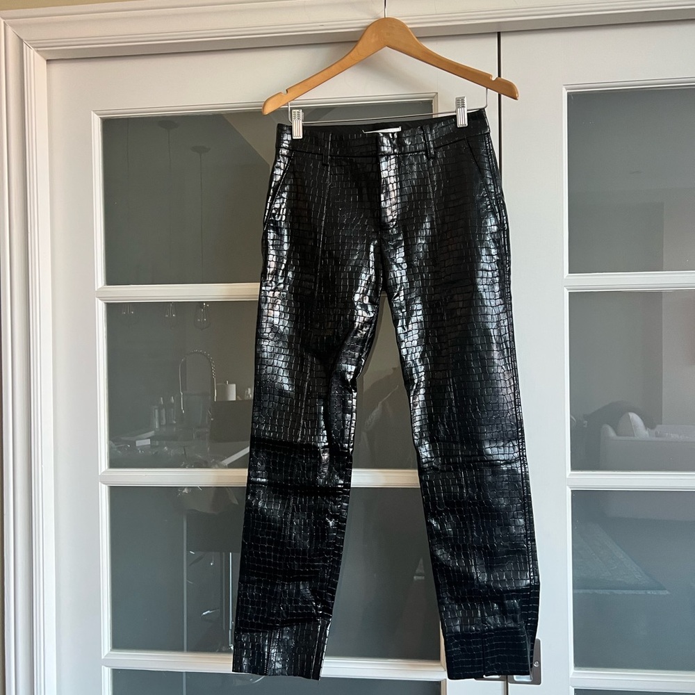 Zara Faux croc leather pants